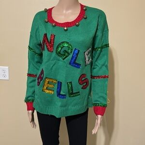 United States sweaters Ugly Christmas Jingle Bells sweater bling bells